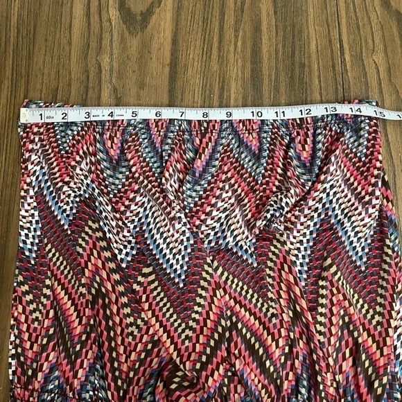Maude Chevron Multicolor Strapless Bubble Capri Romper Y2K Fashion Womens size M - Picture 6 of 12